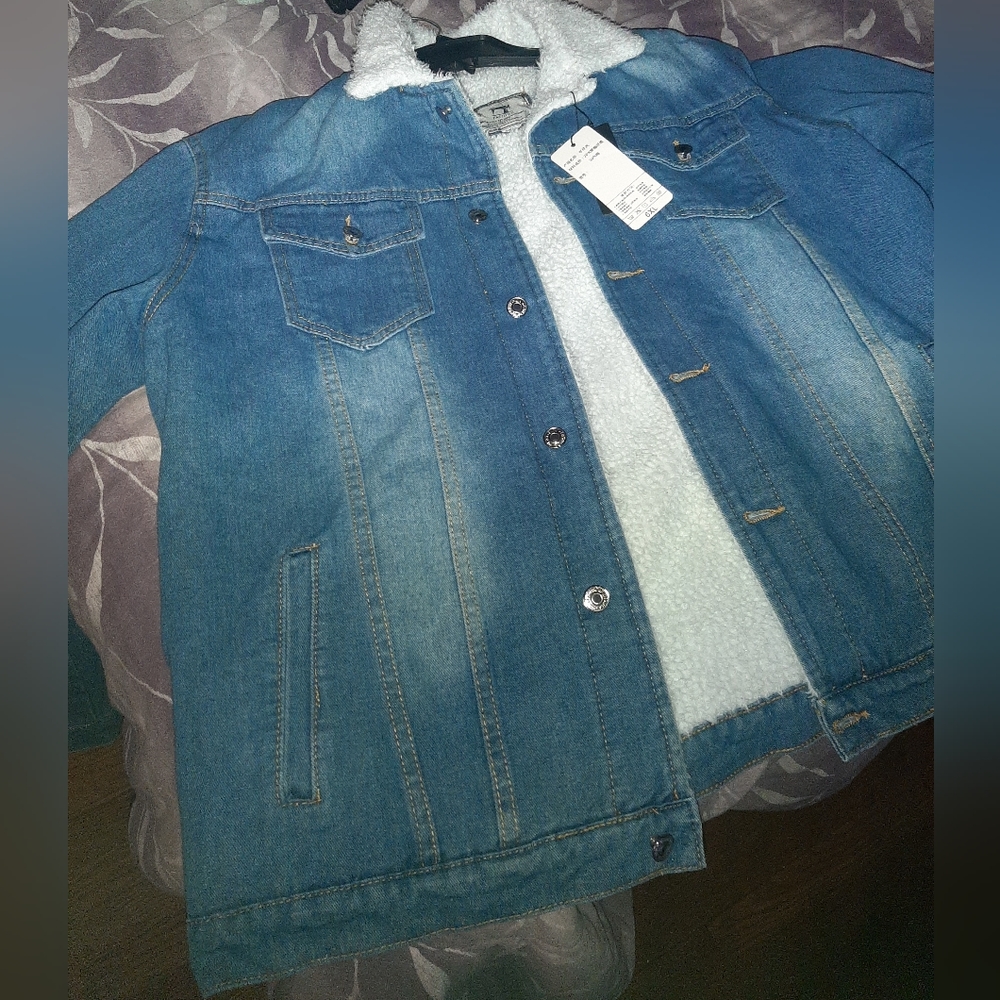 Mens Denim Jacket with Sherpa Lining